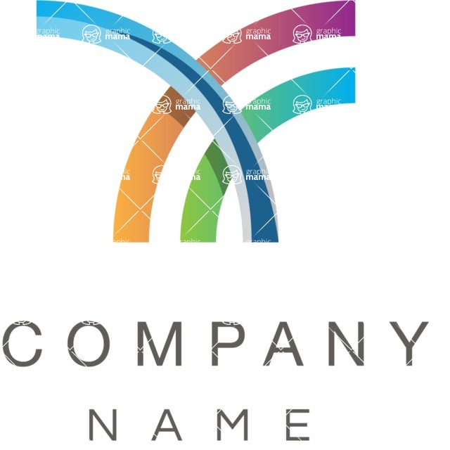 Business Logo Templates - vector graphics in a pack from GraphicMama - Abstract Colorful Linear Business Company Logo Design